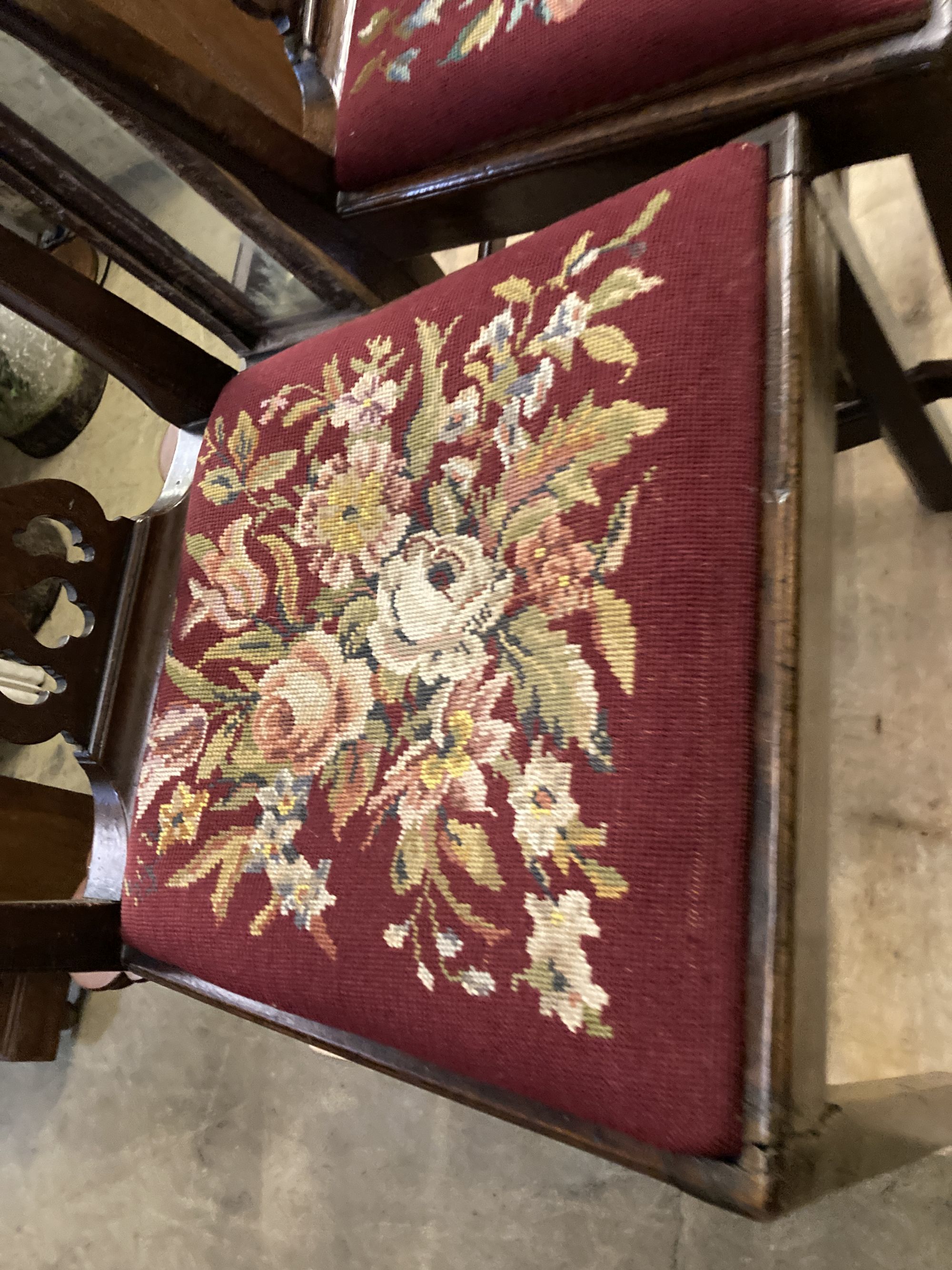 A pair of George III mahogany dining chairs